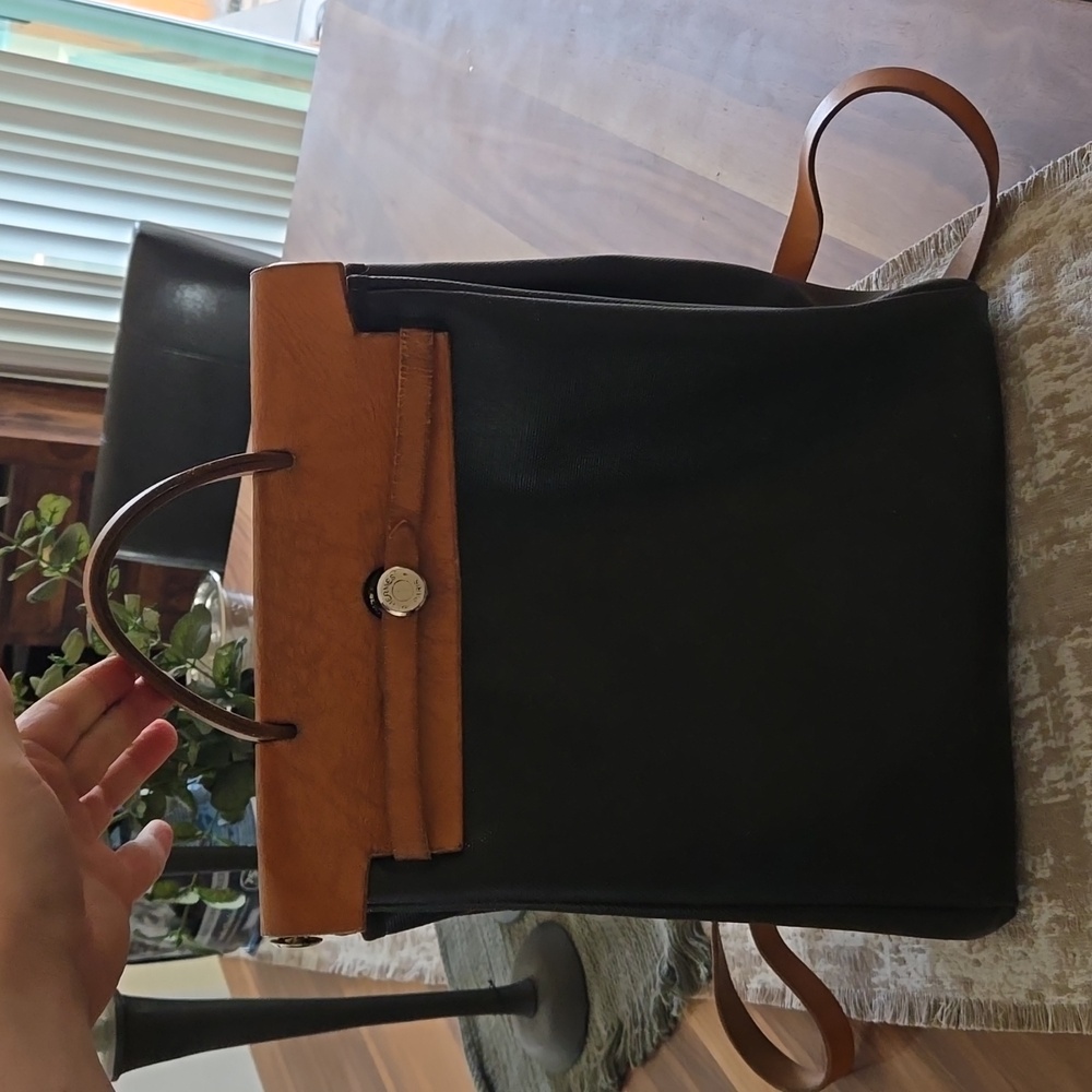 Hermès Toile Herbag Leather and Canvas Backpack PM